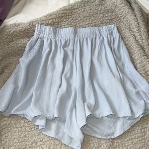 Sky blue high waisted flowy shorts